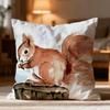 Animal Squirrel Cushion Cover Soft Washable Pillow Case Multi-Scene For Couch Bed Travel Office Use