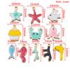 10pcs Stainless Steel Enamel Octopus Seahorse Dolphin Crab Clown fish Charm Bracelet Earring Pendant Base for DIY Jewelry Making