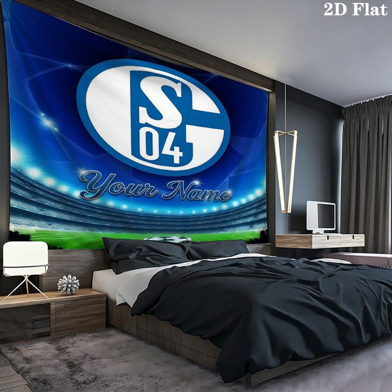 FC Schalke 04 Custom Name Wall Tapestry Aesthetic Wall Hanging Printed Fabric Blanket Decorative Tapestries for Bedroom Living Room Home Decor