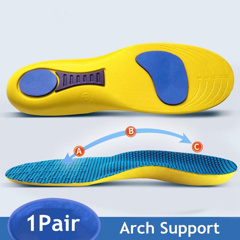 1Pair Arch Support Shoes Insoles for Feet Plantar Fasciitis Orthopedic Insole Men Women Air Shock Absorbing Non Slip Shoe Pads