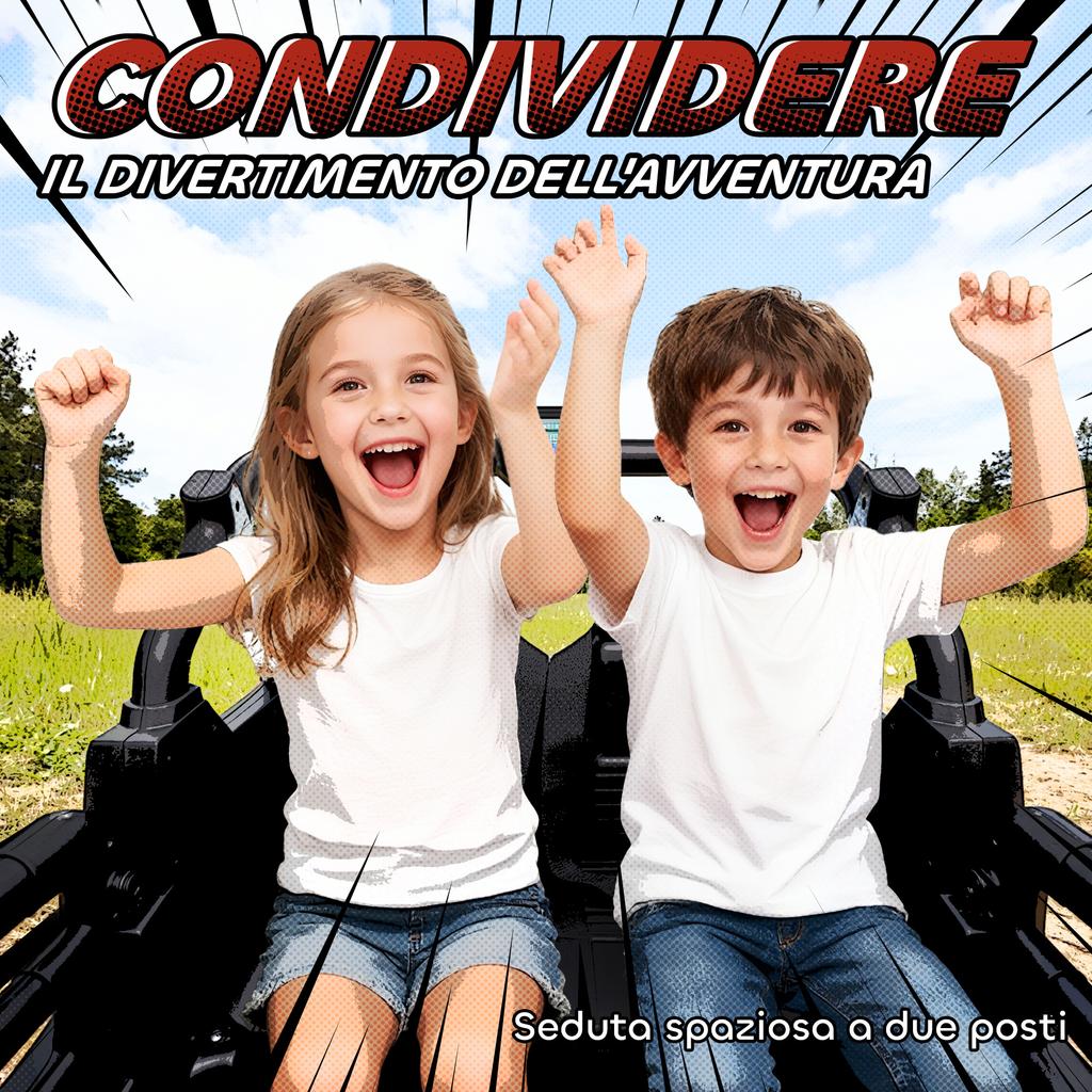 Electric Car for Kids 3-8 Years 24V 2-Seater, Dual Motor, Remote Control and Soft Start, Orange