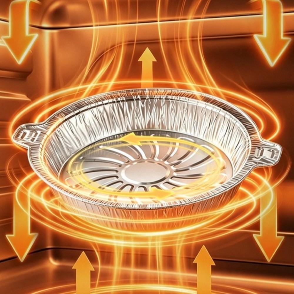 Round Foil Baking Pans with Double Handles Air Fryer Liners Pizza Base Liners Air Fryer Cooking