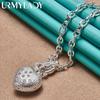 URMYLADY 925 Sterling Silver Heart Zircon Pendant Necklace For Women Wedding Party Fashion Jewelry
