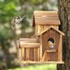 Wood Bird Houses Feeder 6 Holes Wooden Birdhouse Hanging Sleeping Nest for Indoor Outdoor Birds Garden Decoration