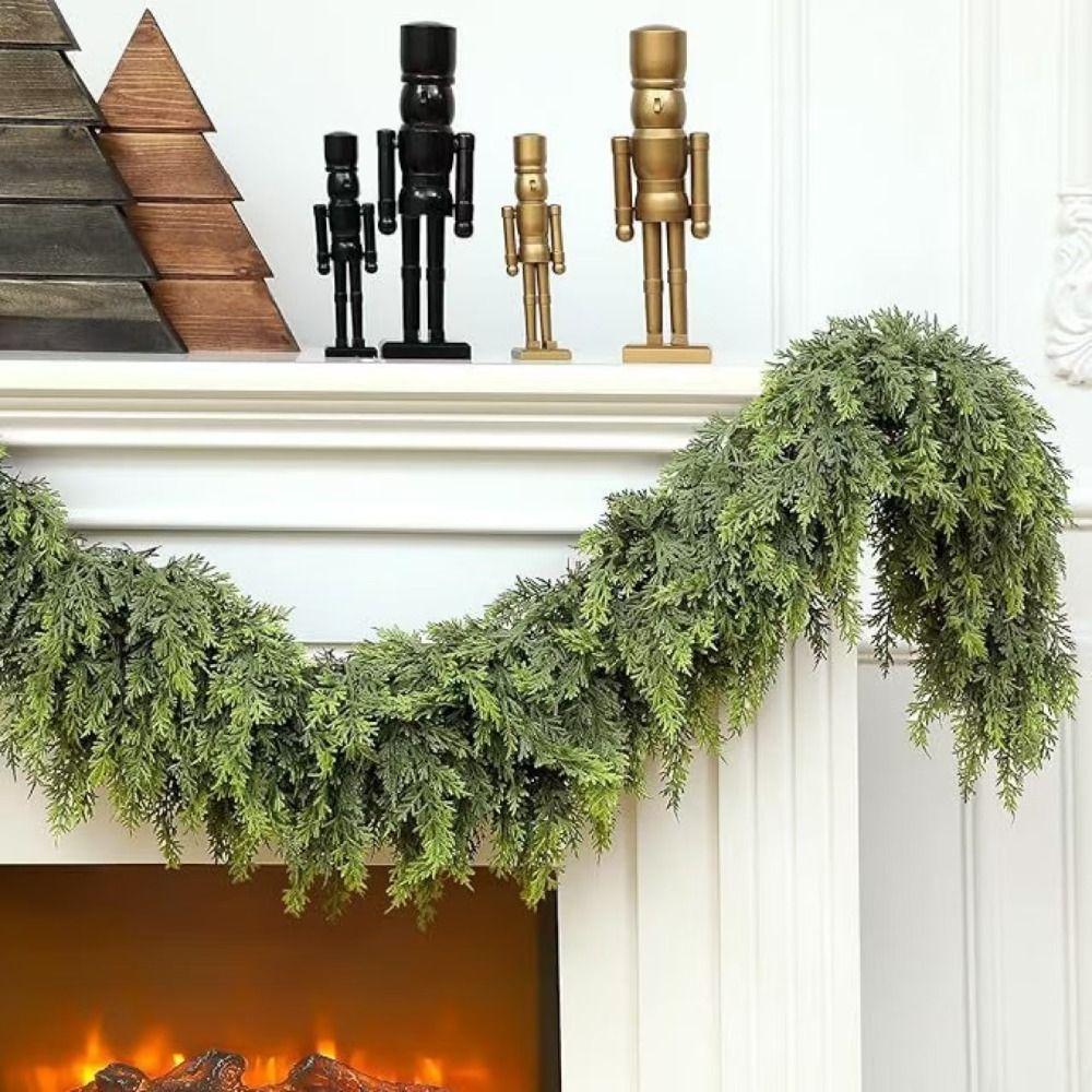 Green Artificial Norfolk Pine Garlands Wall Hanging Simulation Plant  Fireplace Decoration