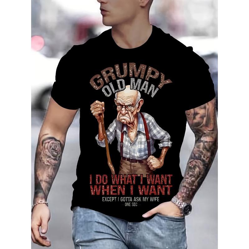 T-shirt Imprimé Mode Homme Nouveau Style Été, Col Rond, Coupe Ample, Surdimensionné, Cool, Décontracté