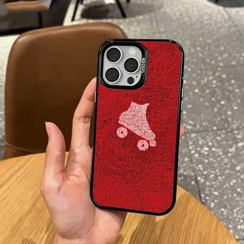 

Cool Play P-Patin Sports Phone Case For iPhone17,16,15,14,13,12,11 Plus,Pro Max Colored Silver Plated Inside Cover iPhone17