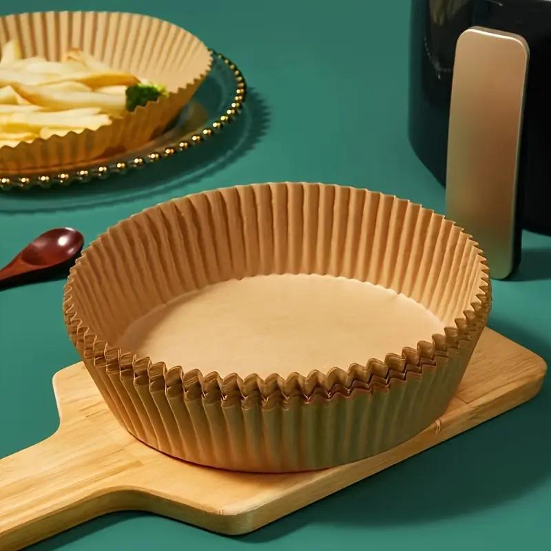 50pcs non stick brown paper bag air fryer liner - easy to clean, healthy cooking, suitable for baking, grilling, and microwave o