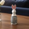 Wooden Bunnies Figurine Easter Rabbit Statue Indoor Easter Decoration Modern Art Spring Home Decors,Bunnies Sculpture