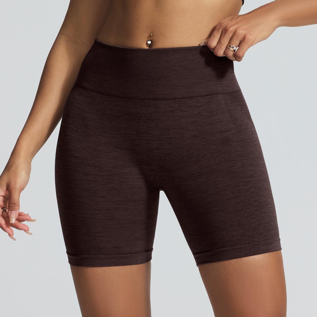 New Tight Yoga Pants, Cationic Quick Drying Fitness Pants, Seamless Jacquard Peach Hip Three Part Sports Shorts
