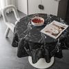 Round Cotton Linen Tablecloth 150cm Modern Minimalist Marble Print Dining Table Cover Kitchen Home Decor
