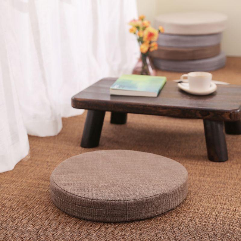 

Linen round Tatami Cushion Balcony Bay Window Sofa Floor Removable and Washable Meditation Cushion Meditation Pray Cushion Beige 40*40*6cm