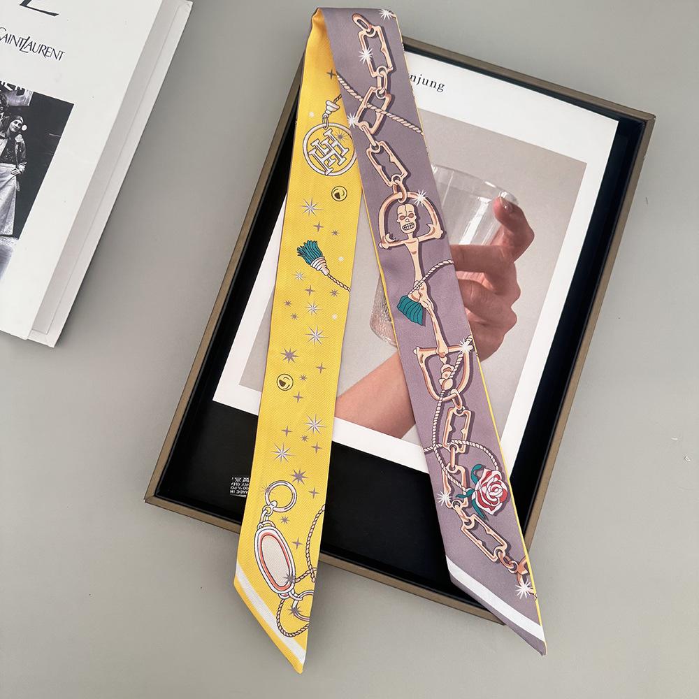 Chaveiro Estilo Coreano Cadeado Lenço de Sarja Envolto Fita para Alça Faixa de Cabeça