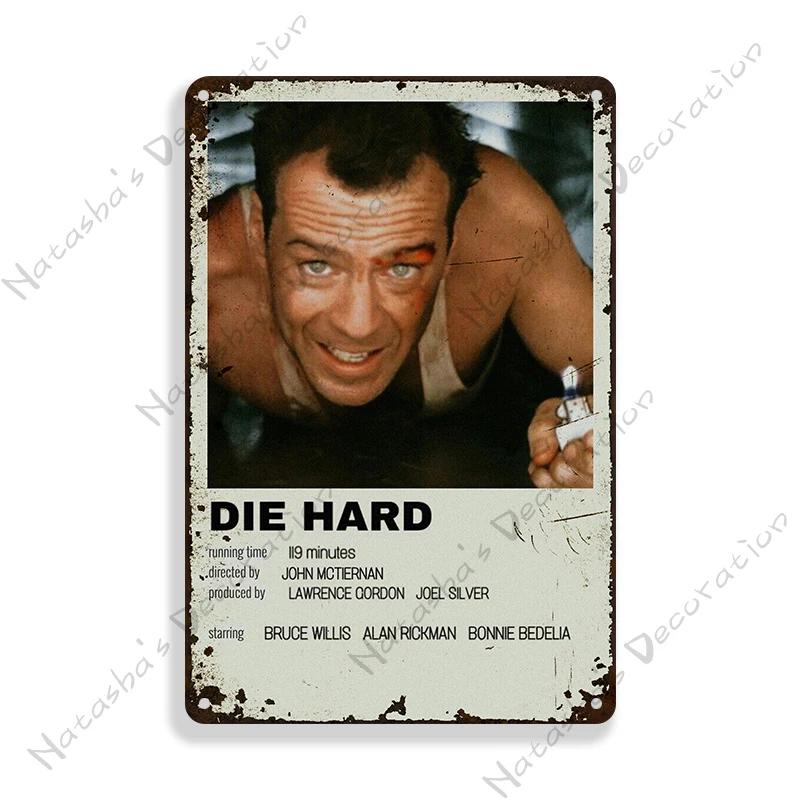American Movie Die Hard Metal Signs Retro Metal Tin Sign Garage Man Cave Wall Decor Retro Metal Signs Vintage Industrial Decor
