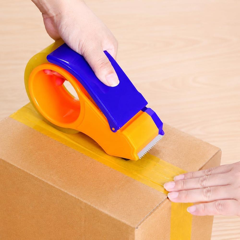 2-Piece Heavy-Duty Manual Ergonomic Handheld Packaging Tape Dispenser Office Supply