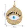 Módní Zirkon Mosaz Smalt Ruka Srdce Evil Eye Charm Přívěsek na náramek Náhrdelník Náušnice Výroba DIY doplňků šperků