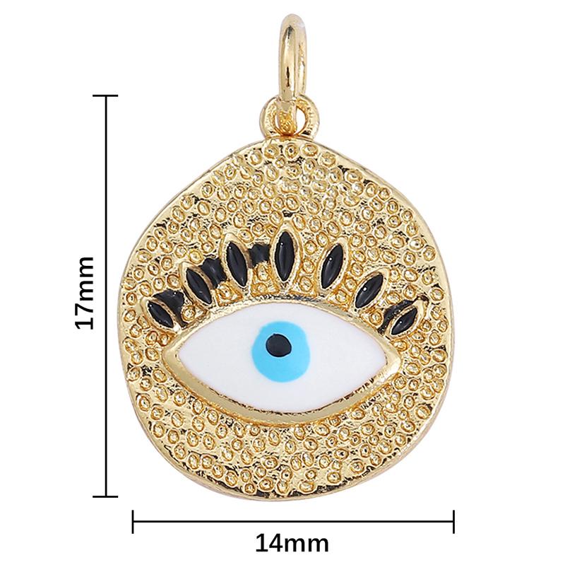 Módní Zirkon Mosaz Smalt Ruka Srdce Evil Eye Charm Přívěsek na náramek Náhrdelník Náušnice Výroba DIY doplňků šperků
