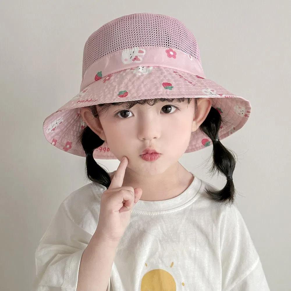 Summer Boys Girls Sunhat Mesh Fisherman Caps New Baby Bucket Cap  Kids
