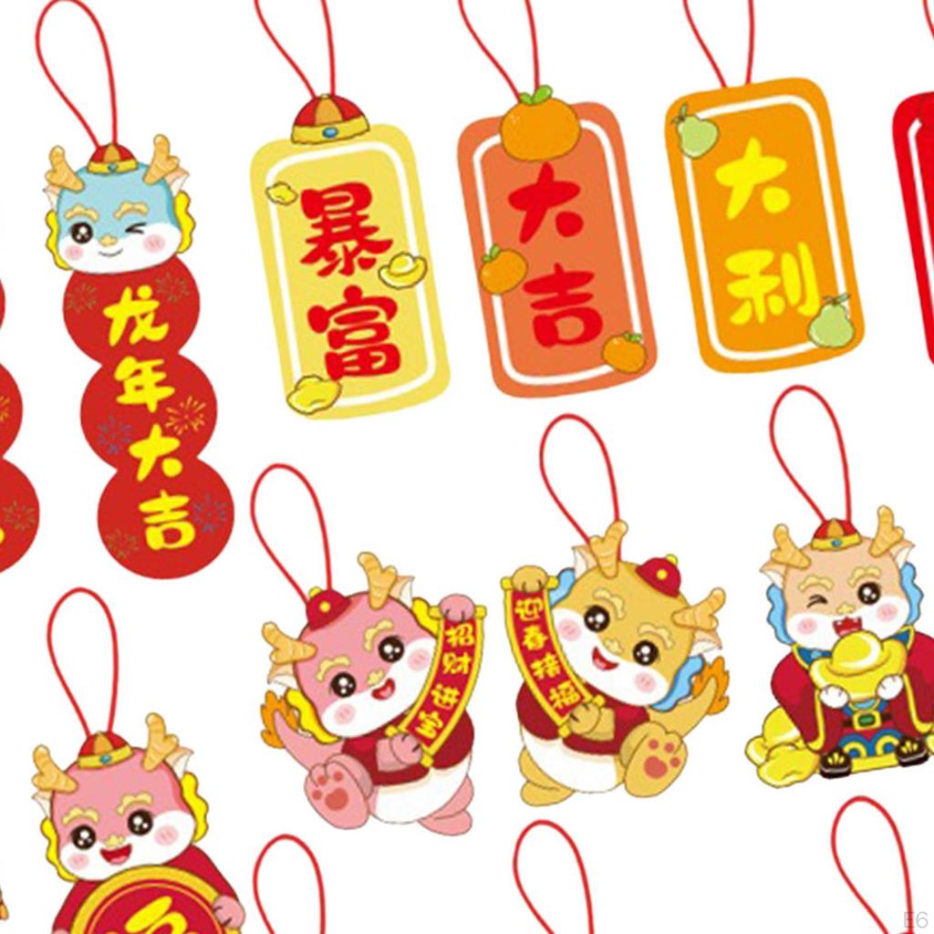 18 Pieces Year Pendants Chinese Hanging Decorations Festival Door Sign Traditional