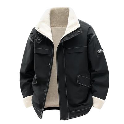 Nouveaux vêtements d'hiver rembourrés de coton pour hommes, vêtements rembourrés épais en laine d'agneau et coton, vestes chaudes décontractées pour couples, vestes rembourrées tendance de type tooling pour
