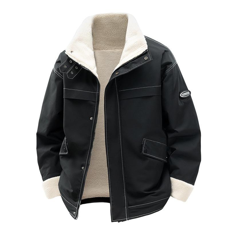 New Winter Cotton-padded Clothes Men's Thickened Lamb Wool Cotton-padded Clothes Couple Casual Warm Jackets Trendy Tooling Cotton-padded Jackets for