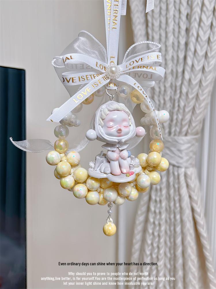Bubble Temp Bow Decoration: Handmade High-End Car Mirror Ornament Gift