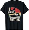 Vintage Retro I Love Motor Boating Funny Boater T-Shirt