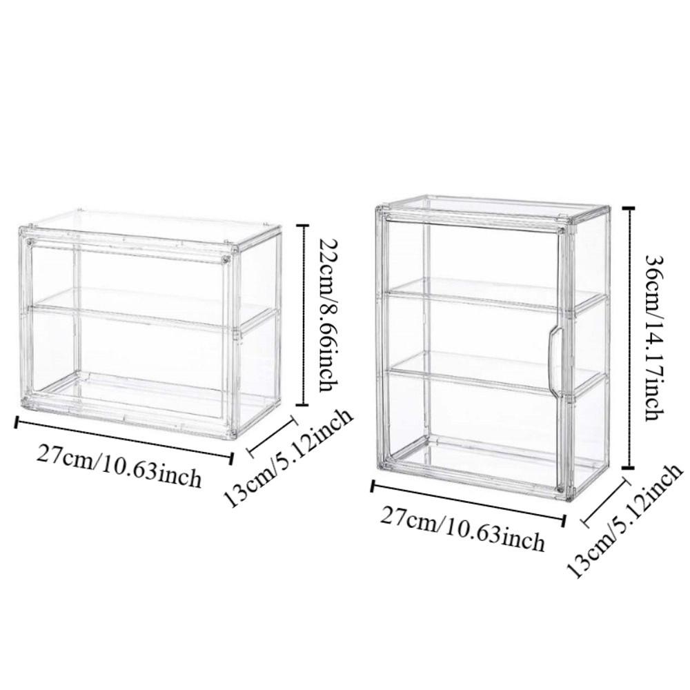 Acrylic Transparent Display Box Wall-Mounted Magnetic Model Storage Box with Lid Stackable Cosmetic Organizer Rack Collectibles