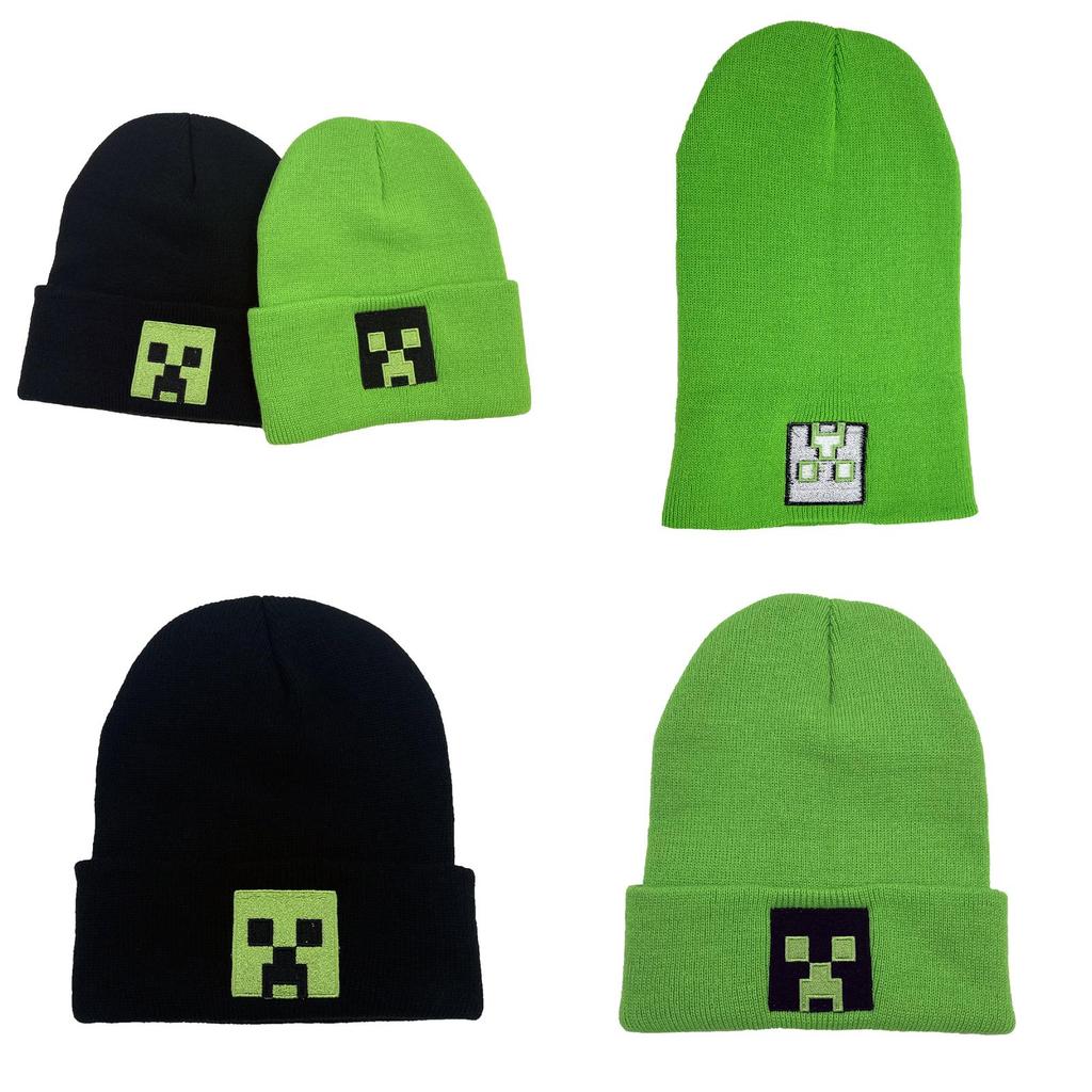 Minecraft Embroidered Knit Beanie With Windproof Breathable Material For Winter Wear
