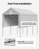 Carport Replacement Canopy, 3.6x 6 m Potable Garage Tent Top Tarp with Sidewalls, UV-Resistant & Waterproof, Heavy Duty Car Shelter Tarp with Ball