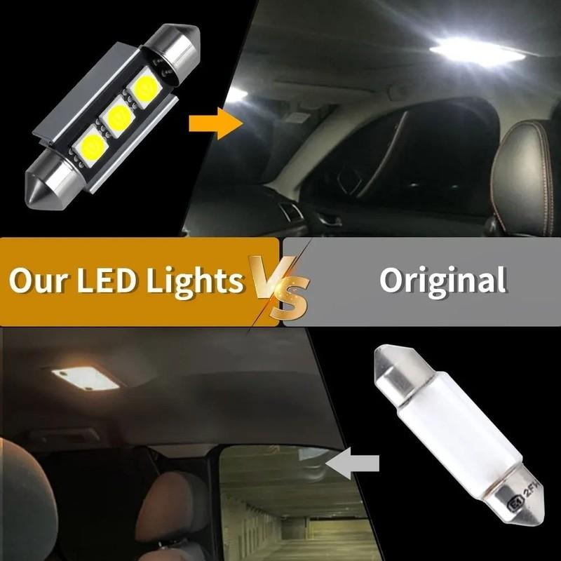 10 Pcs 31/36/39/41MM Car Dome Light 12V White Light Reading Lighting Bulbs 300LM Car Interior Lights Vehicle Lighting
