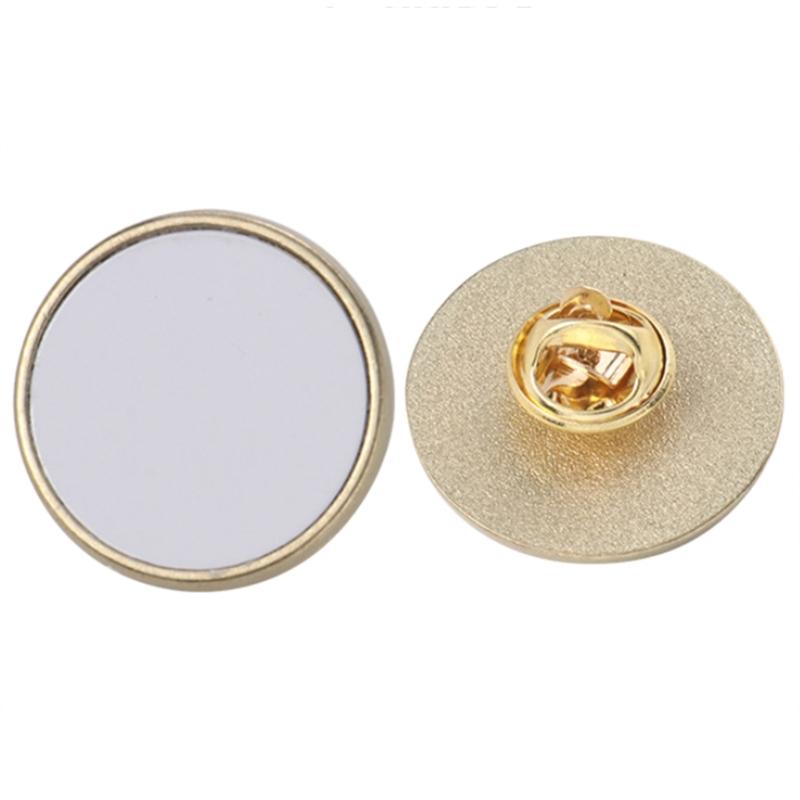 Thermal Transfer Gold Round Metal Brooch Children Day Gift Sublimation Brooch Badge Funny Backpack Accessories