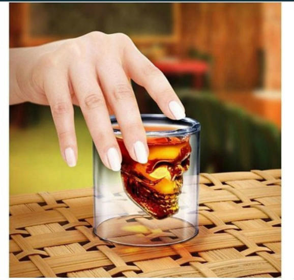 Mini vaso de chupito con cabeza de calavera de 25ML, divertido diseño creativo, copa de vino de Vodka para fiesta, regalos