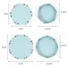 1PC Foldable Round PU Leather Tray Desktop Organizer for Jewelry Cosmetics Keys Multi-purpose Storage Box for Home Office