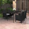 VidaXL Garden Dining Furniture Cushions 5 Pcs Wicker Resin Glass, 48.08 Kg