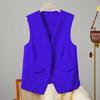 Women Single Breasted Sleeveless Vest Open Front Office Work Blazer Casual V Neck Business Top with Pockets