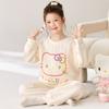 Kinder Flanell Pyjama Set Jungen Mädchen Warm Langarm Oberteil Und Hose Nachtwäsche Winter Haus Nachtwäsche