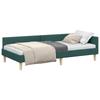 L Shaped Bed Frame Dark Green 80 X 200 Cm Fabric