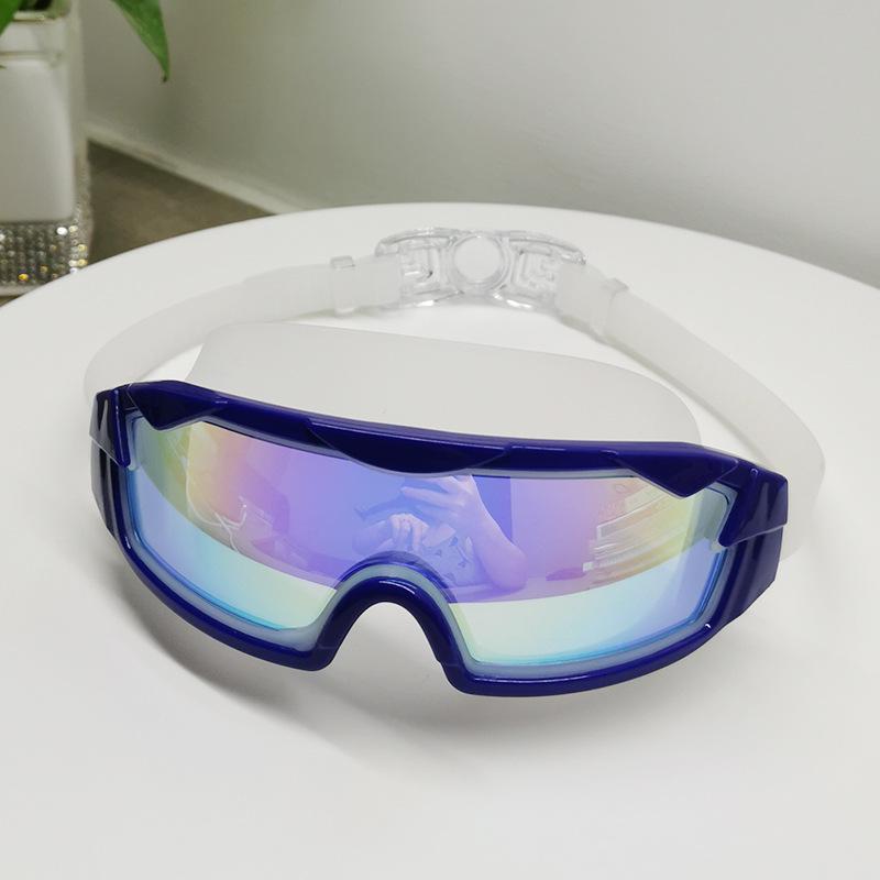 New children's swimming goggles Large-frame electroplated waterproof and anti-fog swimming goggles High-definition myopia protective swimming goggles