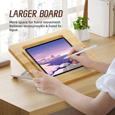Wooden IPad Drawing Stand Tablet Stand - Adjustable 5 Angles for Laptop Book Reading Stand Compatible with IPad Case Version