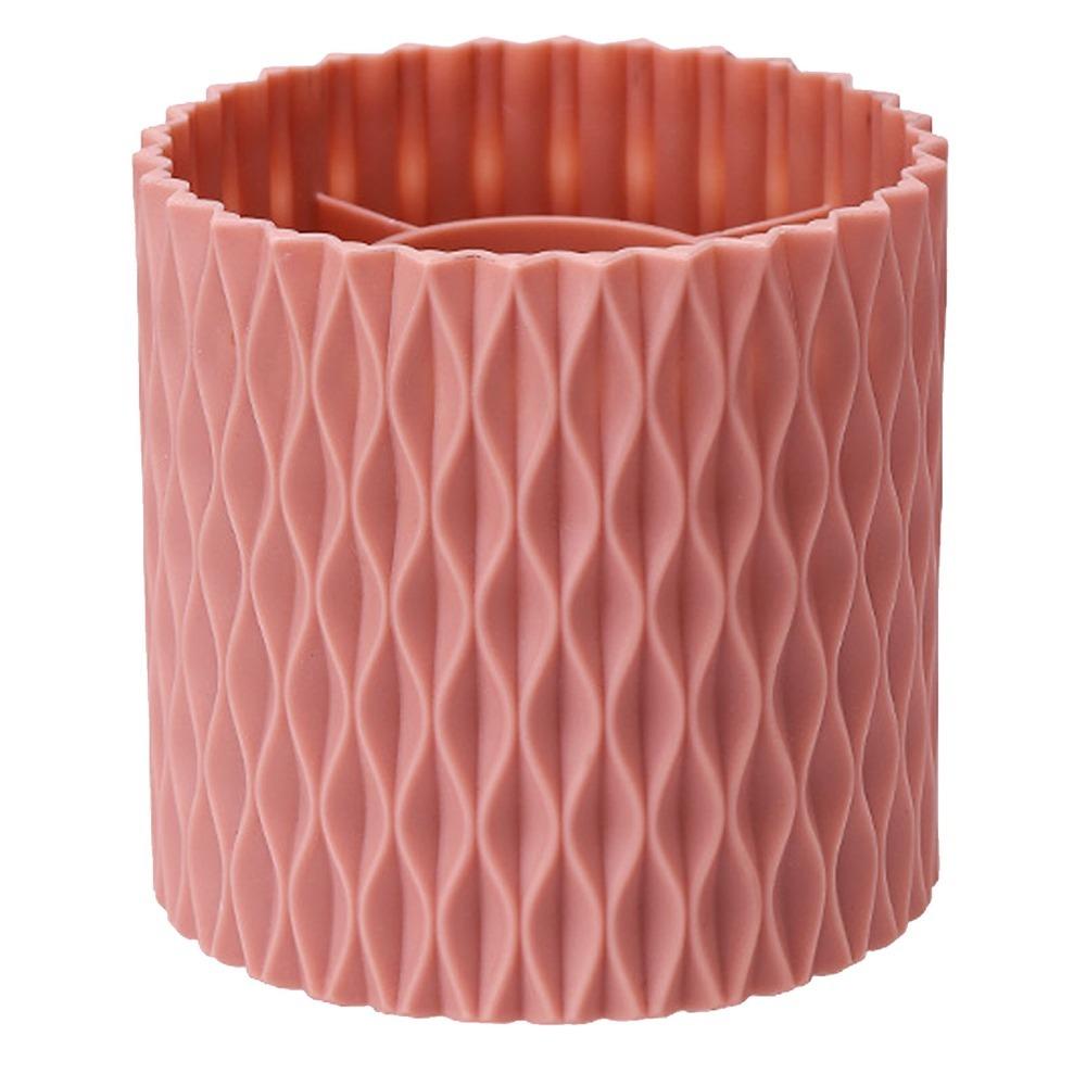 Plastic Rotating Pen Holder 360° Rotating Pink Makeup Brush Storage Organizer Blue Multifunctional Rotating Organizer Office розовый