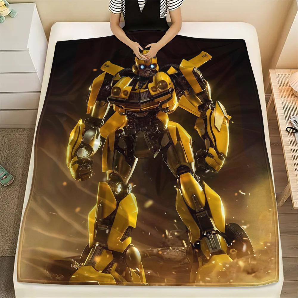 1Pc Transformer Robot Print Flannel Blanket, High Quality Comfortable for All Seasons, Home Decor, Warmth and Comfort, Perfect for Christmas Gifts