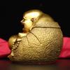 Chinese Style Maitreya Buddha Ornament Pure Copper with A Big Belly and Smiling Buddha Statue Home and Office Decorations
