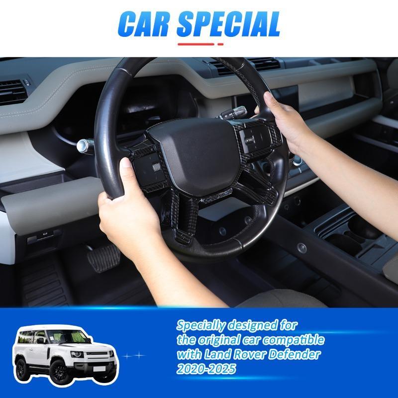 Car Steering Wheel Decoration Cover Trim Frame Sticker For Land Rover Defender 90 110 130 2020-2025 Interior Accessories