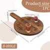 FINGERINSPIRE Beer Flight Board Holds 8 Glass Wooden Whiskey Flight Paddle 45mm/1.8Inch Slots Shot Board Serving Tray with Burnt Wood Beer Sampler