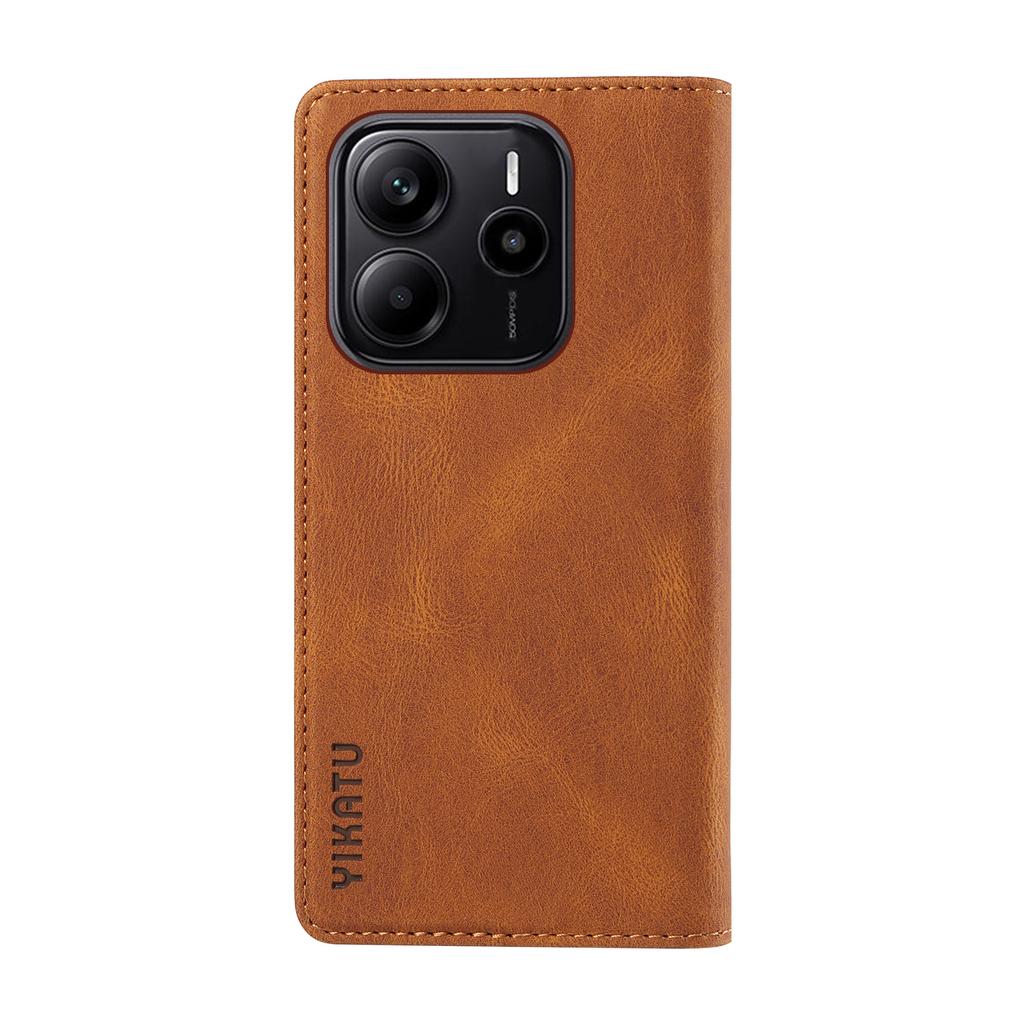 For Xiaomi Redmi Note 14 4G (164.84mm) Leather Cover YIKATU YK-004 Skin-Touch Wallet Phone Cases