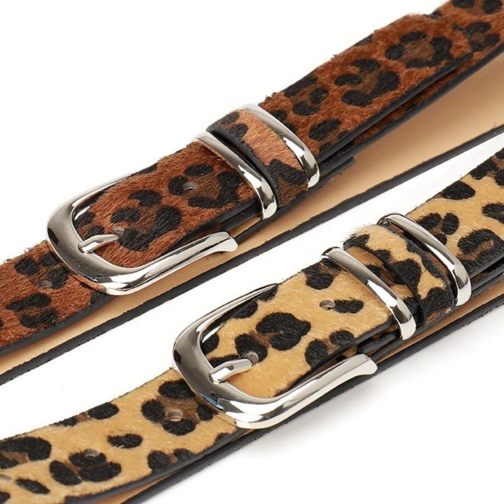 Plush Leopard Print Belt Y2K Waistband Fashion PU Leather Waist Belt  Beach