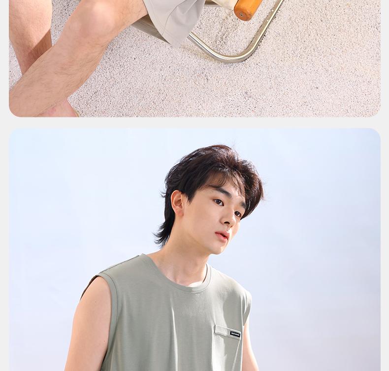 Xuanliang 26 new men's sleepwear summer thin Modal cotton vest shorts ice silk cool home suit set