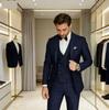 Seturi de Costume Simple la Modă Noi pentru Bărbați Casual Trendy Subțiri Culoare Solidă Sacouri Pantaloni de Costum Vestă cu Două Rânduri de Nasturi Haine Bărbătești