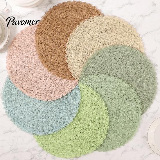 Heat Resistant Table Mats Round Insulated Placemat for Dining Table, Paper Place Mat, Waterproof Oil Proof Non Decorative Lace Slip Coaster